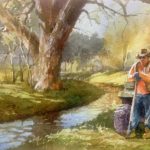 Turning the Water - Watercolor Painting of Mathews Ranch