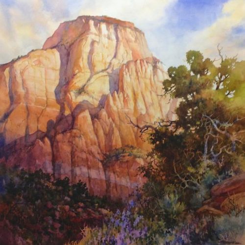 Rise and Shine - Zion - Watercolor painting of Zion National Park