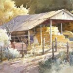 Mathews Hay Barn - Watercolor of Mathews Ranch