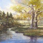 Mathews Pond - Watercolor Painting of Mathews Ranch