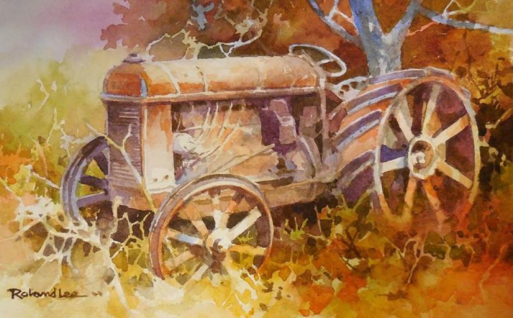Old Fordson Tractor - Watercolor Painting of Mathews Ranch