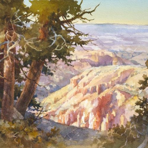 Sunset at Bryce - Watercolor Painting of Bryce Canyon National Park