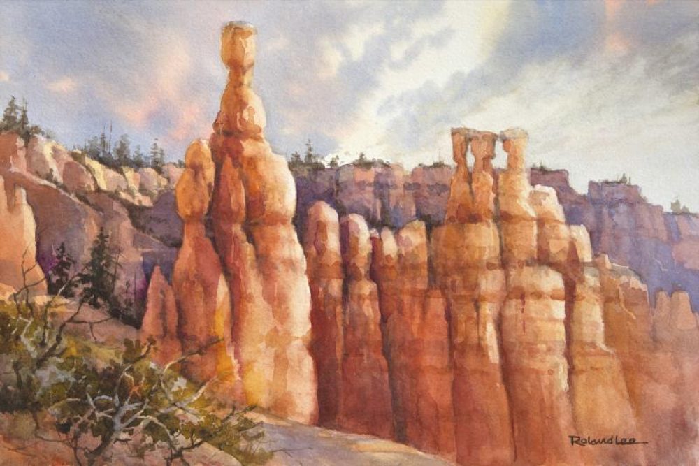 Thors Hammer Bryce - Watercolor Painting of Bryce Canyon National Park