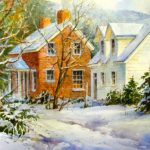 Winter Day in Pine Valley - Original watercolor painting of Pine Valley Utah