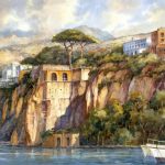 Sorrento Bay - Watercolor Painting of Italy