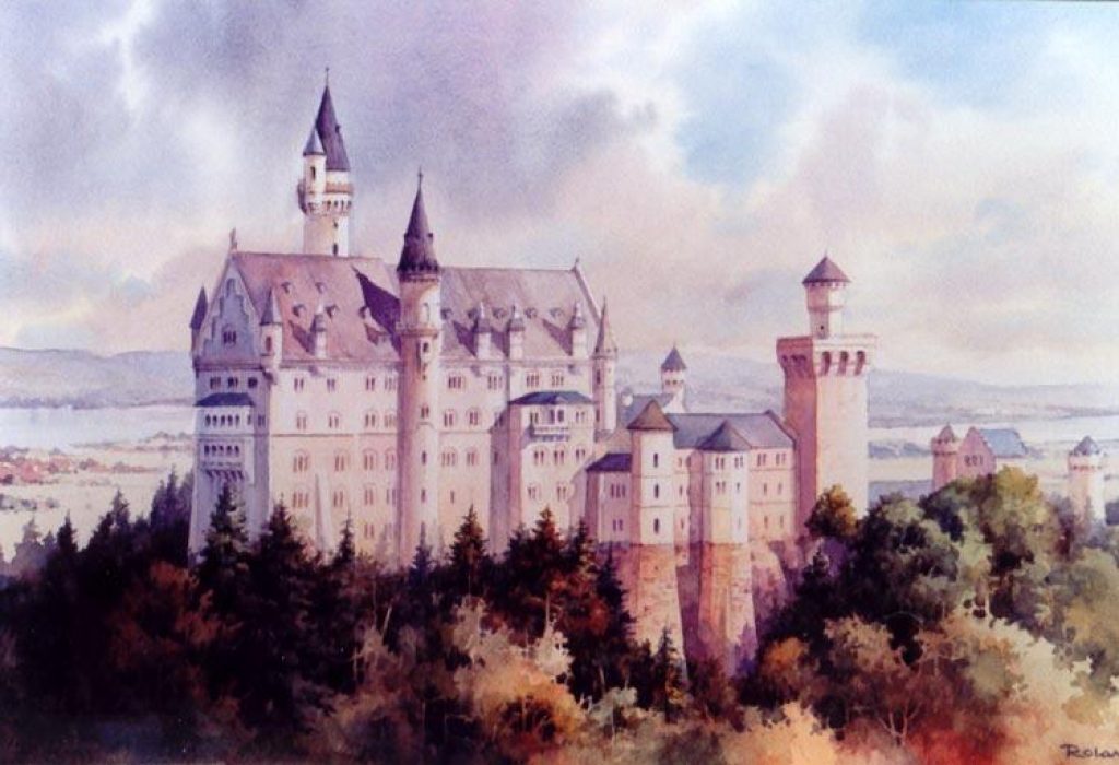 Neuschwanstein Castle - Original Painting of the Neuschwanstein Castle in Germany