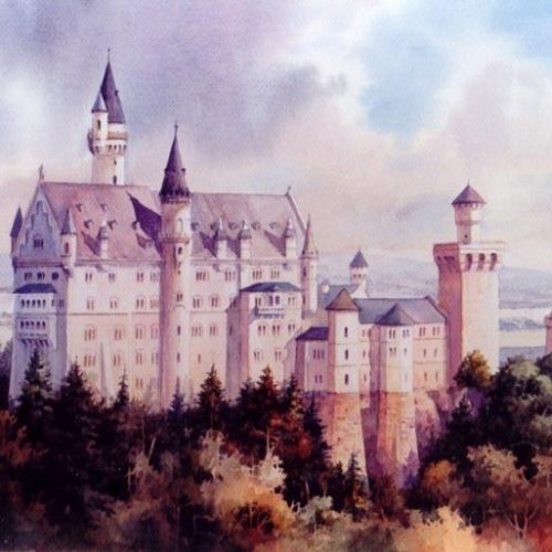 Neuschwanstein Castle - Original Painting of the Neuschwanstein Castle in Germany