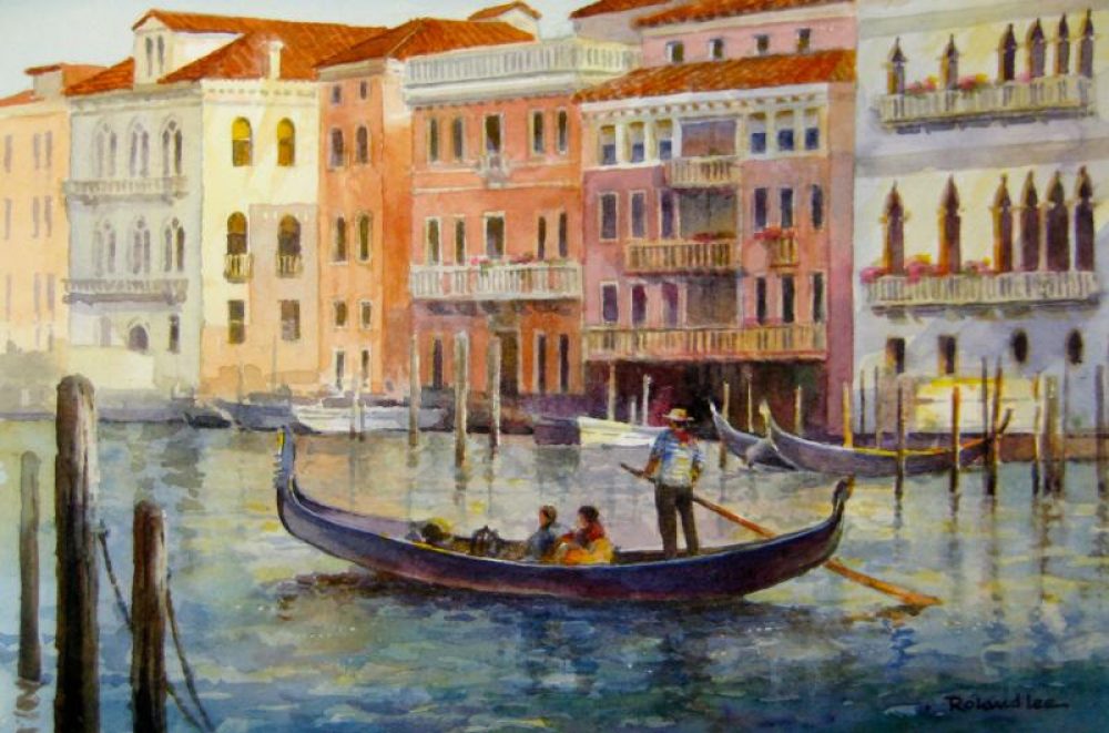 Venetian Gondolier - Watercolor Painting of Italy