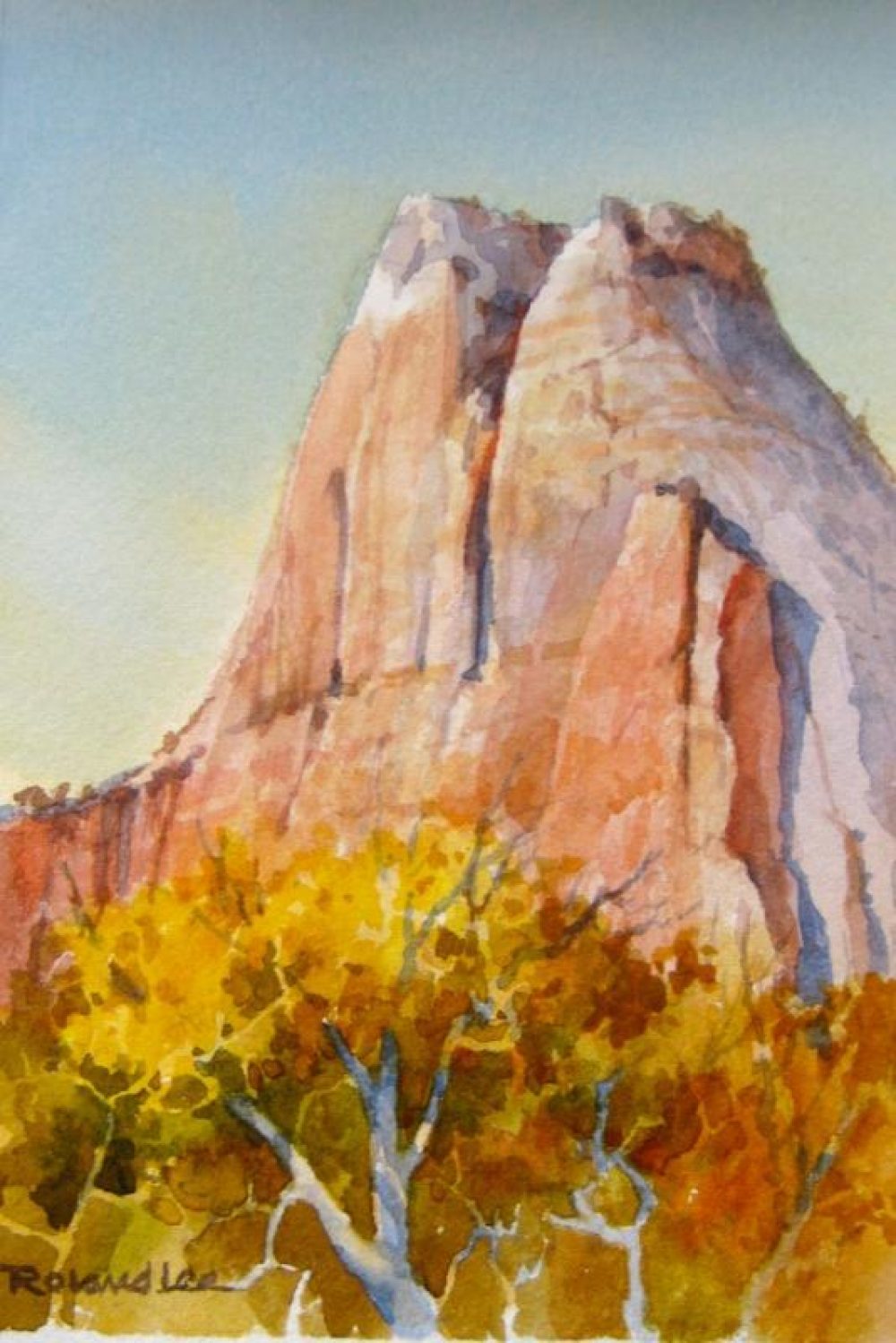 Isaac in the Afternoon - Plein Air - Watercolor painting of Zion National Park