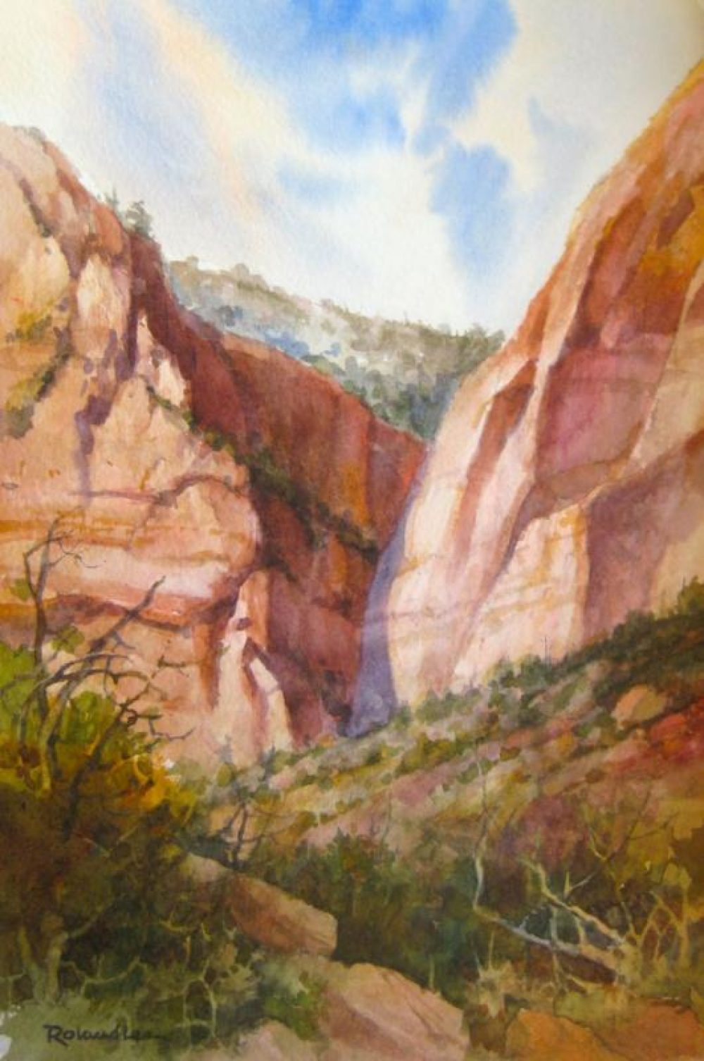 Somebody is Watching - Plein Air - Plein Air Watercolor Painting of Zion National Park