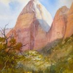 Zion Morning - Plein Air - Plein Air Watercolor Painting of Zion National Park