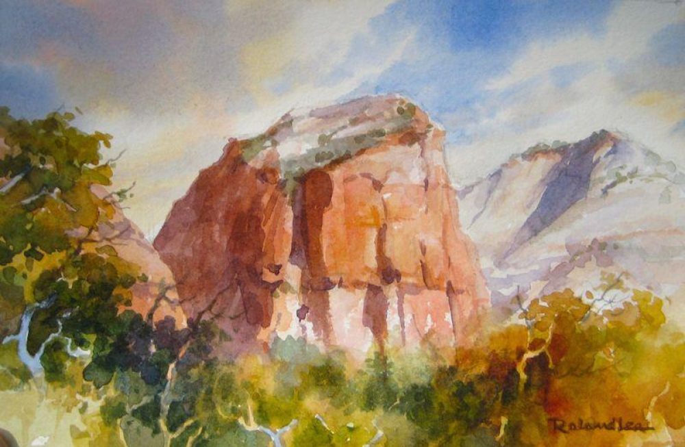Angels Landing - Plein Air - Plein Air Watercolor Painting of Zion National Park