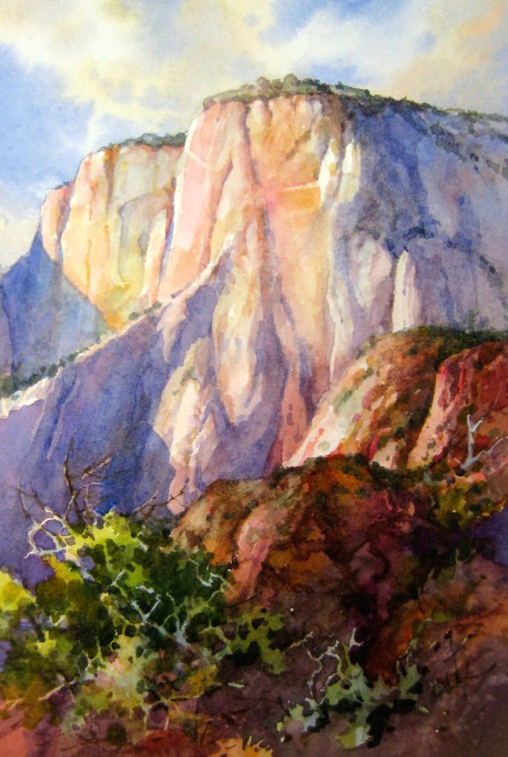 Altar of Sacrifice - Watercolor Painting of Zion National Park