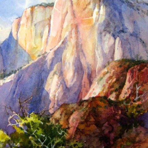 Altar of Sacrifice - Watercolor Painting of Zion National Park