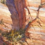 Cliffside Oasis - Watercolor Painting of Zion National Park