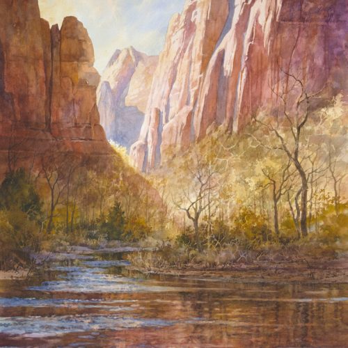 River of Time - Giclee Print - Giclee print from original watercolor painting of Zion National Park
