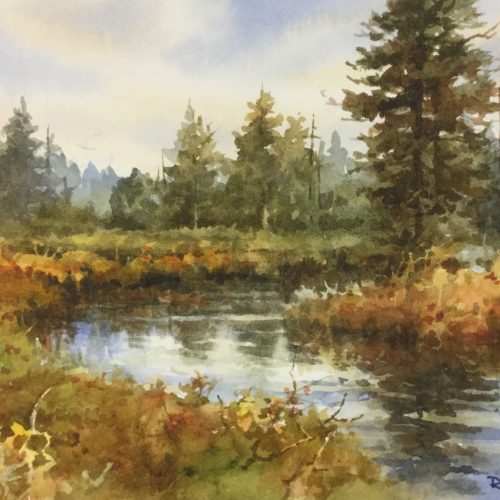 Mountain Creek - Watercolor Painting of a mountain creek near Duck Creek on Cedar Mountain Utah