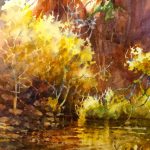 Silent Stream in Zion - Watercolor Painting of the Virgin River in Autumn at Zion National Park