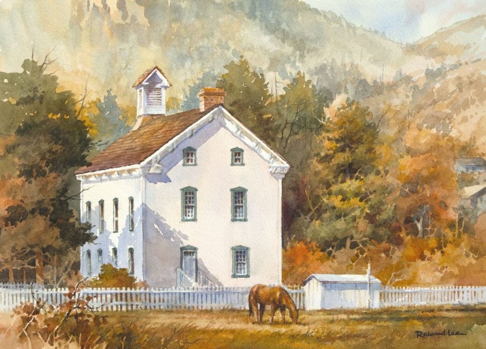 Pine Valley Autumn - Watercolor Painting of The Pine Valley Chapel