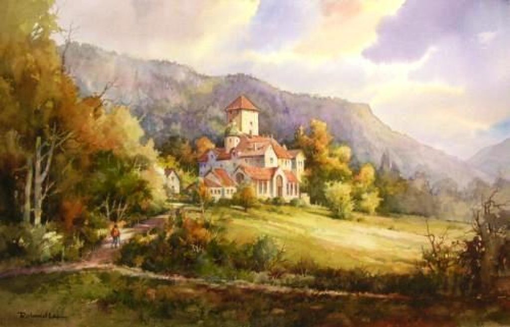 Watercolor Painting Step by Step – How to Paint a Swiss Castle – Roland Lee