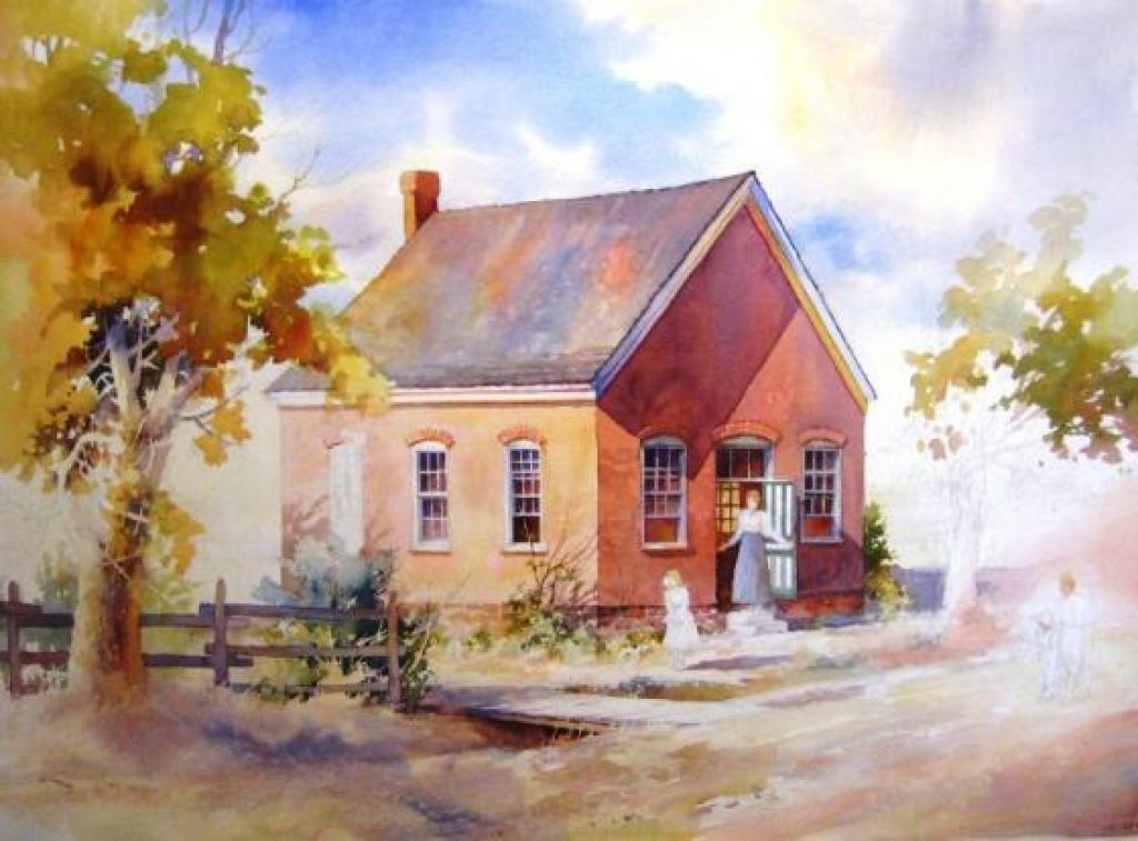 Step By Painting Old Pioneer School House Roland Lee - How To Paint An Old House