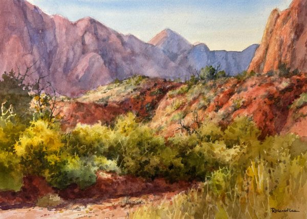 Walking in a Desert Wash 10 x 14