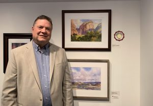 Painting “Angels Landing” Wins Award at Utah Watercolor Society Spring Show