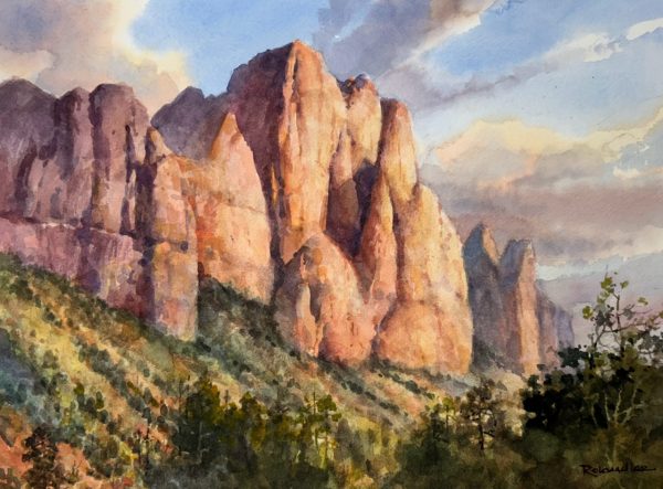 Looking Up at Johnson Mountain 10 x 14