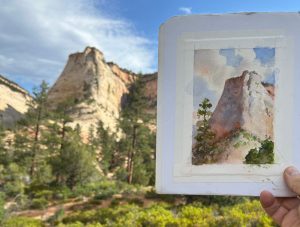 Painting en plein air at Zion National Park